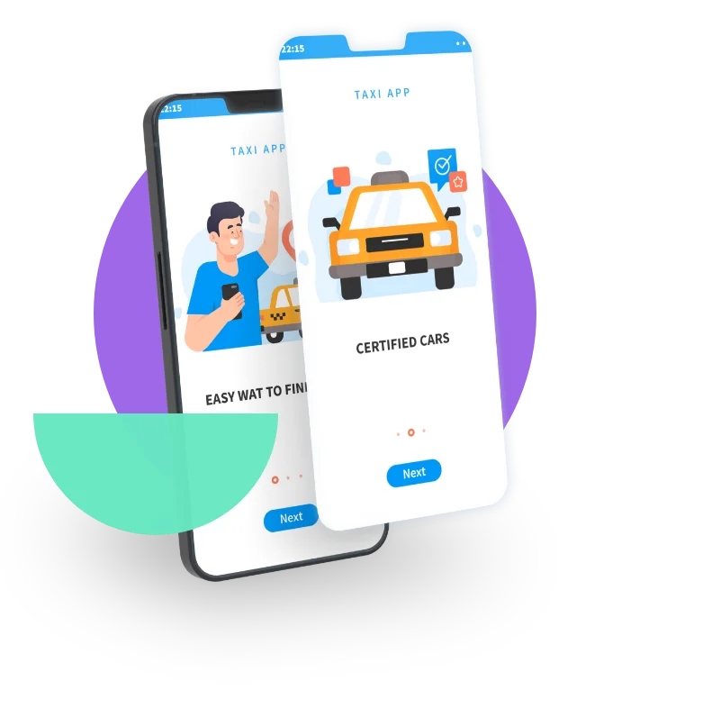 Transportation mobile app development ui isometric